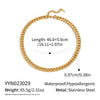 Wholesale Women's Geometric Stacked Chain Necklace Handmade Stainless Steel With 18K Real Gold Pvd Furnace Vacuum Plating