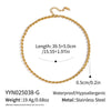Wholesale Women's Geometric Stacked Chain Necklace Handmade Stainless Steel With 18K Real Gold Pvd Furnace Vacuum Plating