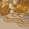 Wholesale Women's Geometric Stacked Chain Necklace Handmade Stainless Steel With 18K Real Gold Pvd Furnace Vacuum Plating