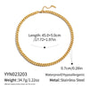 Wholesale Women's Geometric Stacked Chain Necklace Handmade Stainless Steel With 18K Real Gold Pvd Furnace Vacuum Plating
