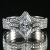 Wholesale Women's Geometric Stacked Marquise Ring Copper Jewelry With Zirconia