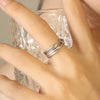 Wholesale Women's Geometric Stacked Multilayer Titanium Steel Ring With Electroplating