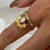 Wholesale Women's Geometric Stacked Stainless Steel Rings With Diamondencrusted And Electroplating Design