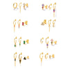 Wholesale Women's Geometric Stacking Earrings Copper 925 Silver Electroplated