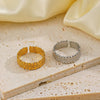 Wholesale Women's Geometric Stainless Steel Adjustable Opening Hiphop Ring With Electroplating Treatment