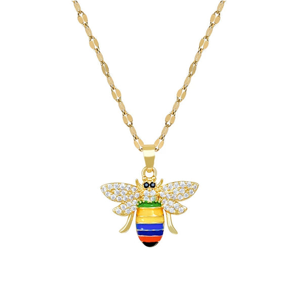 Wholesale Women's Geometric Stainless Steel And Copper Electroplated Necklace