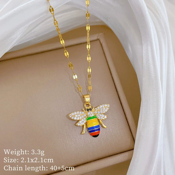 Wholesale Women's Geometric Stainless Steel And Copper Electroplated Necklace