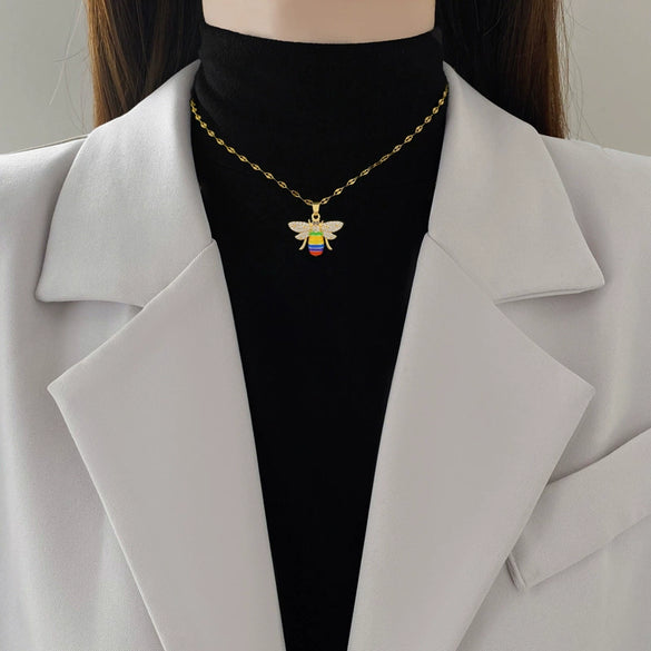 Wholesale Women's Geometric Stainless Steel And Copper Electroplated Necklace