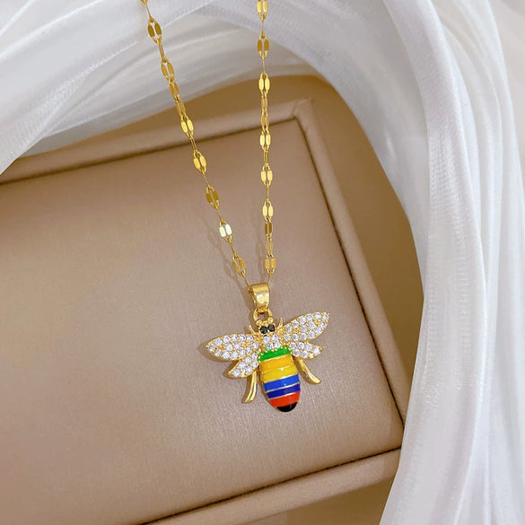 Wholesale Women's Geometric Stainless Steel And Copper Electroplated Necklace