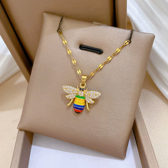 Wholesale Women's Geometric Stainless Steel And Copper Electroplated Necklace