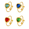Wholesale Women's Geometric Stainless Steel And Glass Stone Inlaid Electroplated Ferris Wheel Triangular Open Ring