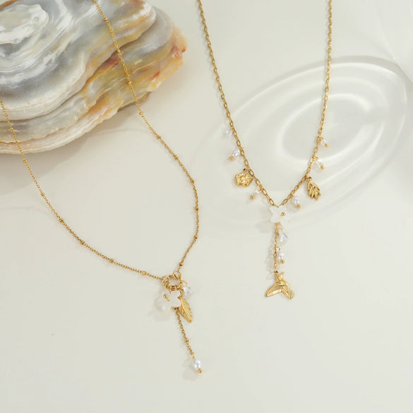 Wholesale Women's Geometric Stainless Steel And 18K Electroplated Necklace For Light Luxury Niche Jewelry