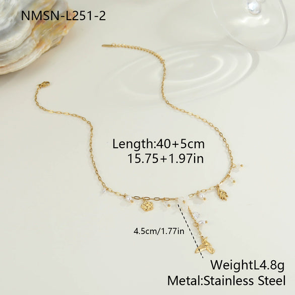 Wholesale Women's Geometric Stainless Steel And 18K Electroplated Necklace For Light Luxury Niche Jewelry