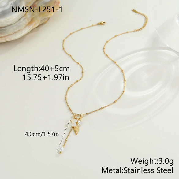 Wholesale Women's Geometric Stainless Steel And 18K Electroplated Necklace For Light Luxury Niche Jewelry