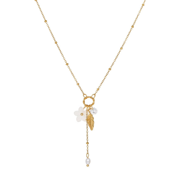 Wholesale Women's Geometric Stainless Steel And 18K Electroplated Necklace For Light Luxury Niche Jewelry