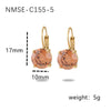 Wholesale Women's Geometric Stainless Steel And 18K Gold Electroplated Earrings