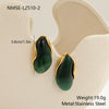 Wholesale Women's Geometric Stainless Steel And Resin Electroplated Earrings