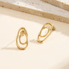 Wholesale Women's Geometric Stainless Steel And 925 Silver Electroplated Earrings With Original Design