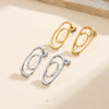 Wholesale Women's Geometric Stainless Steel And 925 Silver Electroplated Earrings With Original Design