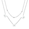 Wholesale Women's Geometric Stainless Steel And Titanium Steel Butterfly Doublelayer Calendering Chain Electroplated Necklace Jewelry