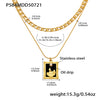 Wholesale Women's Geometric 316L Stainless Steel And 316L Stainless Steel Double Layer Clavicle Pendant Necklace With Electroplating Design Hip Hop Style