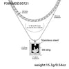 Wholesale Women's Geometric 316L Stainless Steel And 316L Stainless Steel Double Layer Clavicle Pendant Necklace With Electroplating Design Hip Hop Style