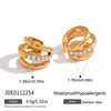 Wholesale Women's Geometric Stainless Steel And Titanium Steel Ear Clip Earrings With Vacuum Real Gold Plating