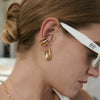 Wholesale Women's Geometric Stainless Steel And Titanium Steel Ear Clip Earrings With Vacuum Real Gold Plating