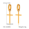 Wholesale Women's Geometric Stainless Steel And Titanium Steel Earrings With Pvd Furnace Vacuum Real Gold Plating