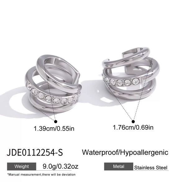 Wholesale Women's Geometric Stainless Steel And Titanium Steel Earrings With Pvd Furnace Vacuum Real Gold Plating