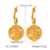 Wholesale Women's Geometric Stainless Steel And Titanium Steel Earrings With Pvd Furnace Vacuum Real Gold Plating