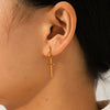 Wholesale Women's Geometric Stainless Steel And Titanium Steel Earrings With Pvd Furnace Vacuum Real Gold Plating