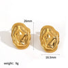 Wholesale Women's Geometric Stainless Steel And Titanium Steel Earrings With Pvd Furnace Vacuum Real Gold Plating