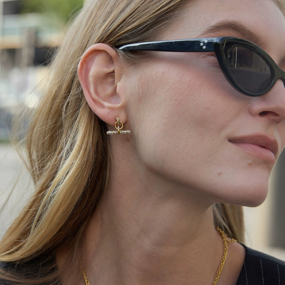 Wholesale Women's Geometric Stainless Steel And Titanium Steel Earrings With Pvd Furnace Vacuum Real Gold Plating