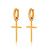 Wholesale Women's Geometric Stainless Steel And Titanium Steel Earrings With Pvd Furnace Vacuum Real Gold Plating