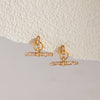 Wholesale Women's Geometric Stainless Steel And Titanium Steel Earrings With Pvd Furnace Vacuum Real Gold Plating