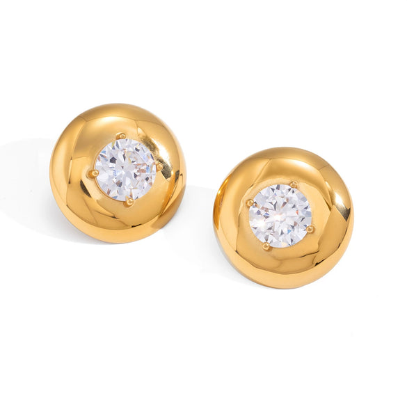 Wholesale Women's Geometric Stainless Steel And Titanium Steel Earrings With Vacuum Real Gold Plating In Pvd Furnace