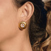 Wholesale Women's Geometric Stainless Steel And Titanium Steel Earrings With Vacuum Real Gold Plating In Pvd Furnace