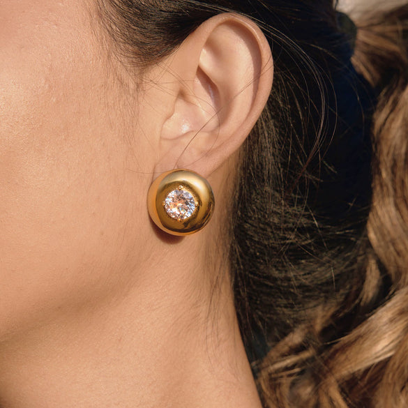 Wholesale Women's Geometric Stainless Steel And Titanium Steel Earrings With Vacuum Real Gold Plating In Pvd Furnace