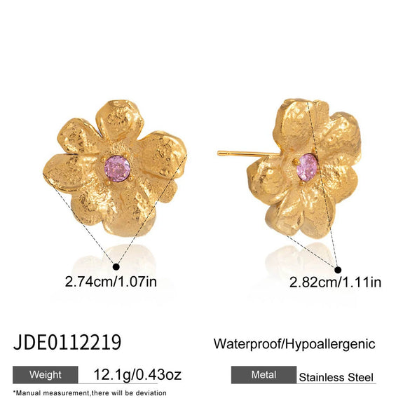 Wholesale Women's Geometric Stainless Steel And Titanium Steel Earrings With Vacuum Real Gold Plating In Pvd Furnace