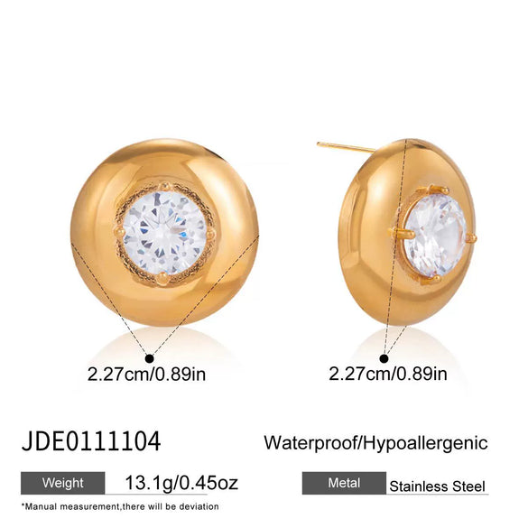 Wholesale Women's Geometric Stainless Steel And Titanium Steel Earrings With Vacuum Real Gold Plating In Pvd Furnace