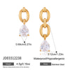 Wholesale Women's Geometric Stainless Steel And Titanium Steel Earrings With Vacuum Real Gold Plating
