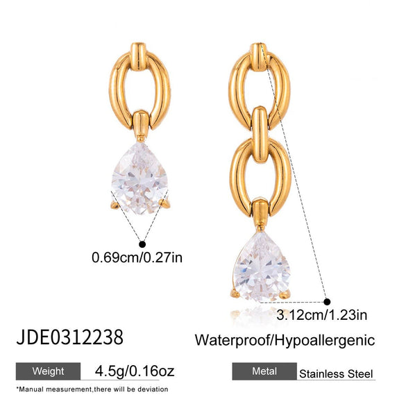 Wholesale Women's Geometric Stainless Steel And Titanium Steel Earrings With Vacuum Real Gold Plating