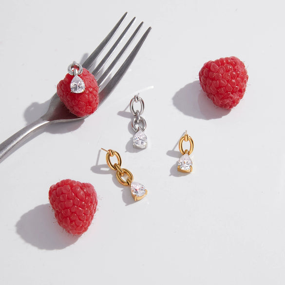 Wholesale Women's Geometric Stainless Steel And Titanium Steel Earrings With Vacuum Real Gold Plating