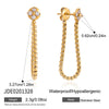 Wholesale Women's Geometric Stainless Steel And Titanium Steel Earrings With Vacuum Real Gold Plating