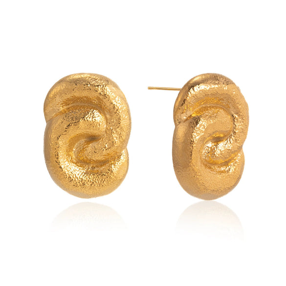 Wholesale Women's Geometric Stainless Steel And Titanium Steel Earrings With Vacuum Real Gold Plating