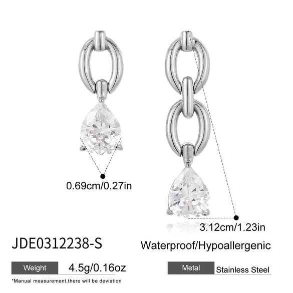 Wholesale Women's Geometric Stainless Steel And Titanium Steel Earrings With Vacuum Real Gold Plating