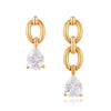 Wholesale Women's Geometric Stainless Steel And Titanium Steel Earrings With Vacuum Real Gold Plating