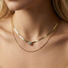 Wholesale Women's Geometric Stainless Steel And Titanium Steel Electroplated Calendering Doublelayered Snake Bone Chain Necklace Jewelry