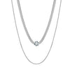 Wholesale Women's Geometric Stainless Steel And Titanium Steel Electroplated Calendering Doublelayered Snake Bone Chain Necklace Jewelry